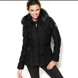 Calvin Klein Faux Fur Hooded Puffer Down Coat XS